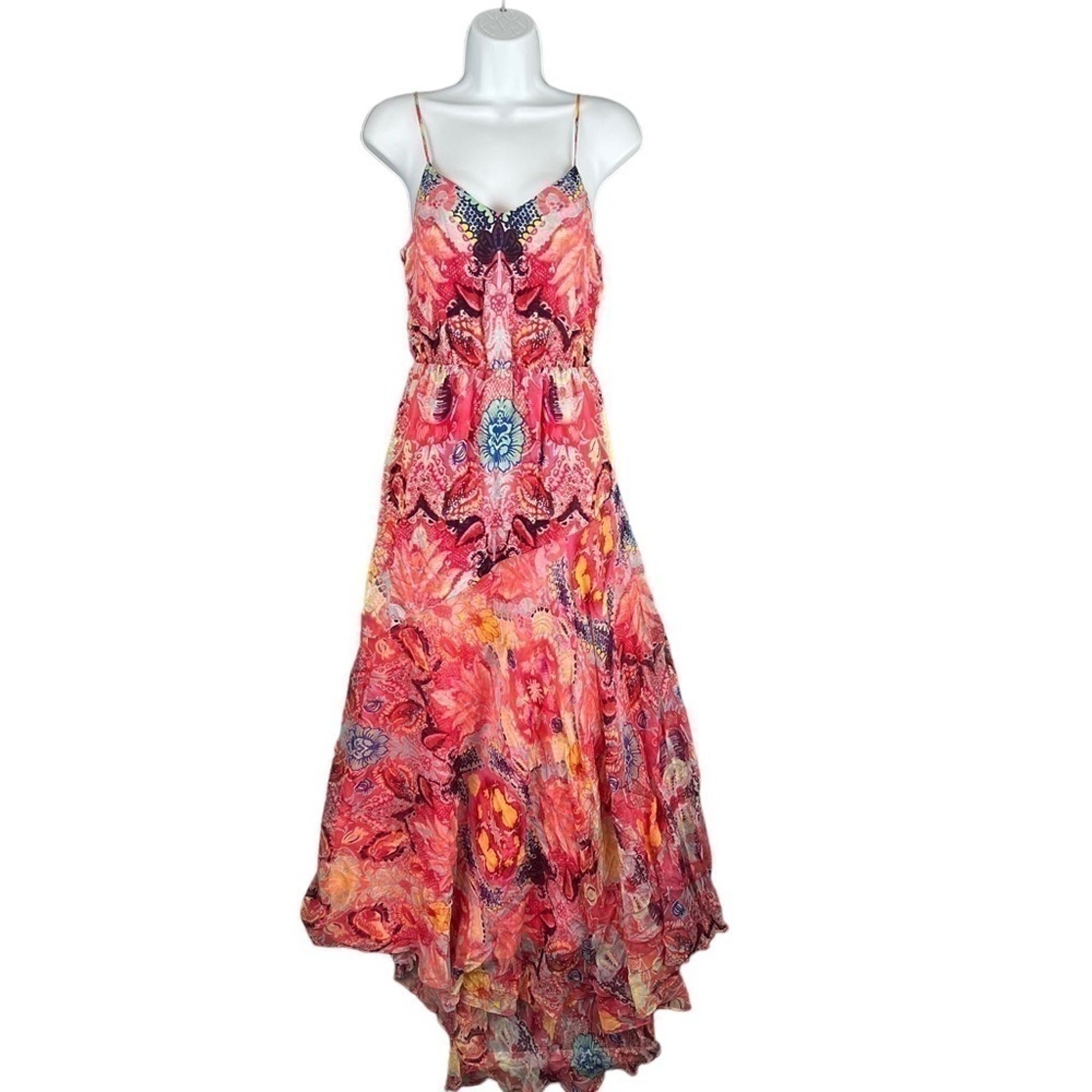 NWT Haute Hippie 100% Silk Maxi Dress Small Pink Wedding Party Romantic