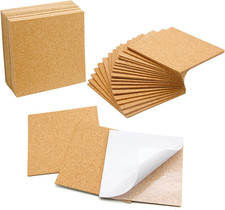 36 Self-Adhesive Cork Sheets 4"X 4" for DIY Coasters, Mini Wall Cork Board with