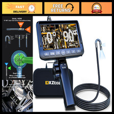 Dual-Lens 5" Articulating Borescope Inspection Camera, 1080P Endoscope with Ligh
