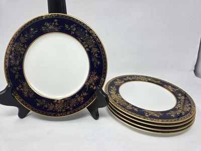 5 Mikasa Buckingham Cobalt Blue with Gold 7 5/8'' Salad Plates