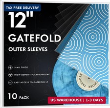 Gatefold Record Sleeves Albums Covers: 12 inch Vinyl Record Outer Sleeves 3 Mil