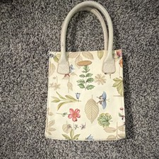 Floral Print Tote Bag Double Handles Magnetic Closure Women Casual