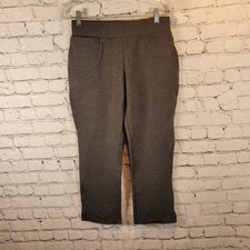 Quince Gray Rayon Blend Stretch Pull On Cropped Pants Women's Size M