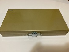 Vintage Kenco 35mm Metal 150 Slide Storage Box Case Holder Tray File Army Gold