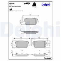 Delphi Bremsbelagsatz Scheibenbremse LP3554 FüR Hyundai Santa FE SUV 4 TM TMA