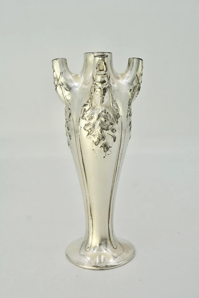 Jarrón Christofle Gallia plateado con motivos de escarabajo Art Nouveau Francia de colección Foto 2 de 4