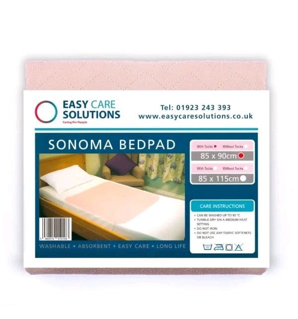 2 x Incontinence Washable Bed Pads With Tucks  85 x 90cm - Reusable (Twin pack)