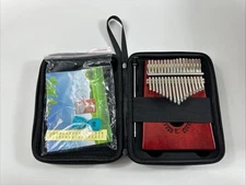 Everjoys A027 Brown Wooden Lightweight Music-17 Keys Kalimba w/case, hammer +