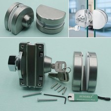 12mm Glass Door Lock Durable Stainless Steel Double Bolts Swing Push Sliding