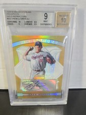 2009 Bowman Sterling Prospects Gold Refractor /50 Drew Storen Beckett  9 Auto 10