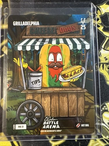 2025 Bo Jackson Battle Arena Foil Grilladelphia Hot Dog PHI-31 w/ Billy 🔥🔥
