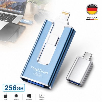 USB Stick 256GB 4-in-1 USB 3.0 OTG Wasserdicht für iPhone Android PC Handy NEU