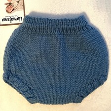 Llamajama Hand Knit Blue Wool Soaker NB Woolie Cloth Diaper Cover Ecuador