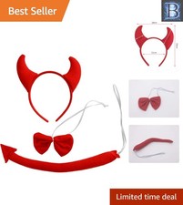 Lightweight Red Devil Costume Accessory Set for Halloween and Masquerades