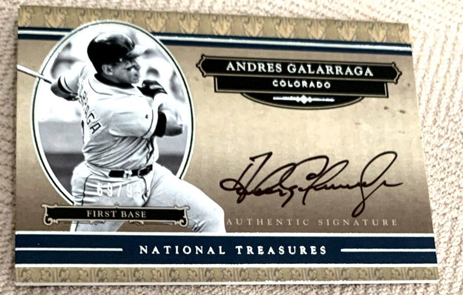 2017 Panini National Treasures-Andres Galarraga Retro Signatures Auto /99 #RS-AN