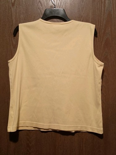 Lands End Women's Top XL Classic Sleeveless Yellow Fit Stretch Round Neckline... - Picture 2 of 7