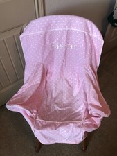Pottery Barn Kids chair cover, pink and white polka dot, "Emma", no chair