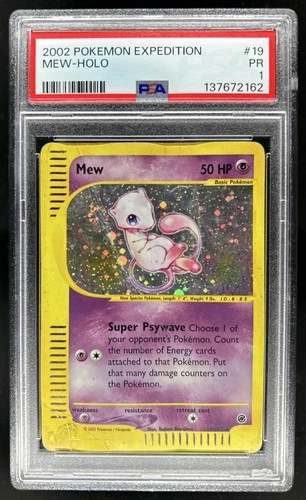 2002 Pokemon Expedition Set Mew Holo #19/165 PSA 1