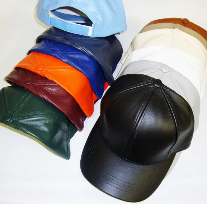 PLAIN GENUINE LEATHER BASEBALL CAP eBay
