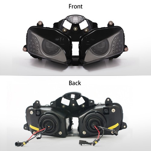KT LED Optical Fiber Headlight Assembly for Honda CBR600RR 2003-2006 V2 White - Foto 7 di 12