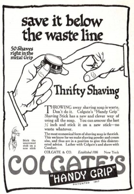 COLGATE *2X3 FRIDGE MAGNET* RETRO ADVERTISEMENT TOOTH POWDER SHAVING DENTAL TALC