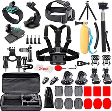 Black Pro GoPro  60 In 1 Camera Accessories Kit For Hero 11 10 9 8 7 Max Fusion