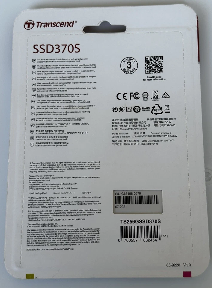 Transcend TS256GSSD370S 256 GB 2.5" 530 MB/s 6 Gbit/s Solid TS256GSSD370S - Image 2 of 2