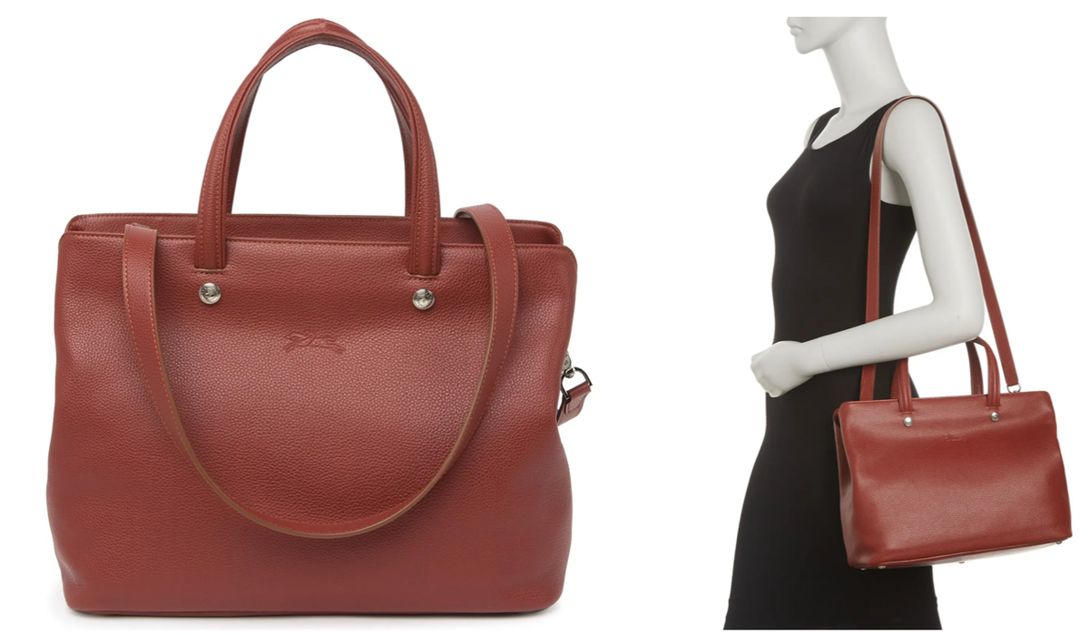 NWOT Longchamp Le Foulonne Leather Medium Tote Satchel