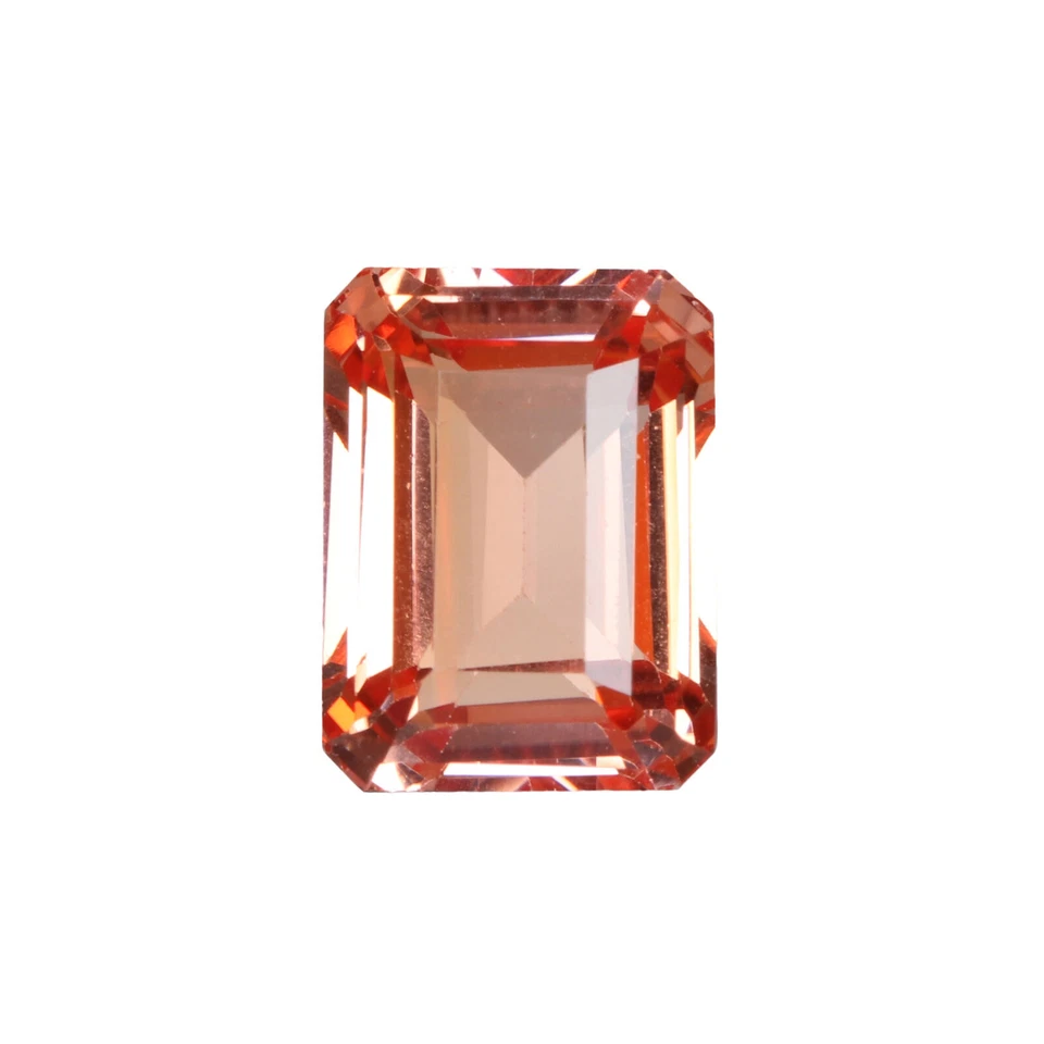 15.00 Carat Imitation Emerald Shape Orange Color Brazil Morganite Gem for Rings - Image 4 of 4