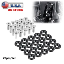 20pcs Black Billet Aluminum Fender Bumper Washer Bolt Engine Bay Dress Up Kit