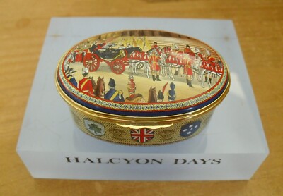 Ltd Ed Halcyon Days Queen Victoria Diamond Jubilee Centenary Emaille Box - 2 3/4''