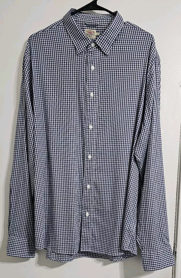 Faherty Shirt Button Down Mens Extra Large Blue W… - image 2