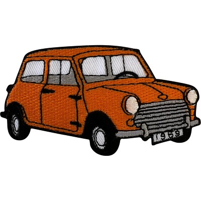 Orange Auto Bügelbild Aufnäher bestickt Patch Kleidung Hut Tasche Denim Jeansjacke Abzeichen