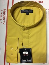 Camisa de vestir para hombre con cuello mandarín (cuello con bandas) de Fotino Landi Style SG01