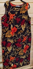 Maxi Sheath Dress In Brown W/Fall Colors  By J.M. Collection Size 2X  #J