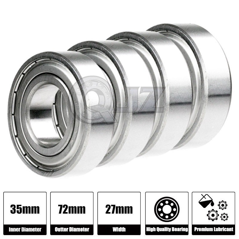 4x 5207-ZZ Double Row Seals Ball Bearing 72Mm 35Mm 27Mm 2Z Seal