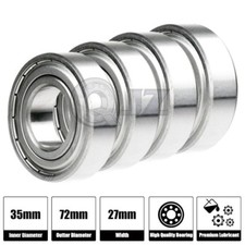 4x 5207-ZZ Double Row Seals Ball Bearing 72Mm 35Mm 27Mm 2Z Seal New Metal