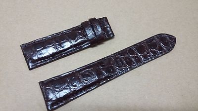 24mm/20mm Brown Alligator Crocodile Embossed Leather Watch Strap Band