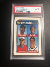1992 TOPPS CHIPPER JONES ROOKIE PSA 8 NEAR MINT #551 ATLANTA BRAVES TOP PROSPECT