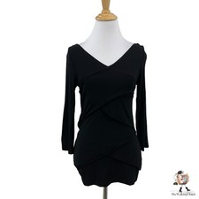 Vince Camuto Long Sleeve Bodycon Dress Womens XS Extra Small Black Cross Wrapped