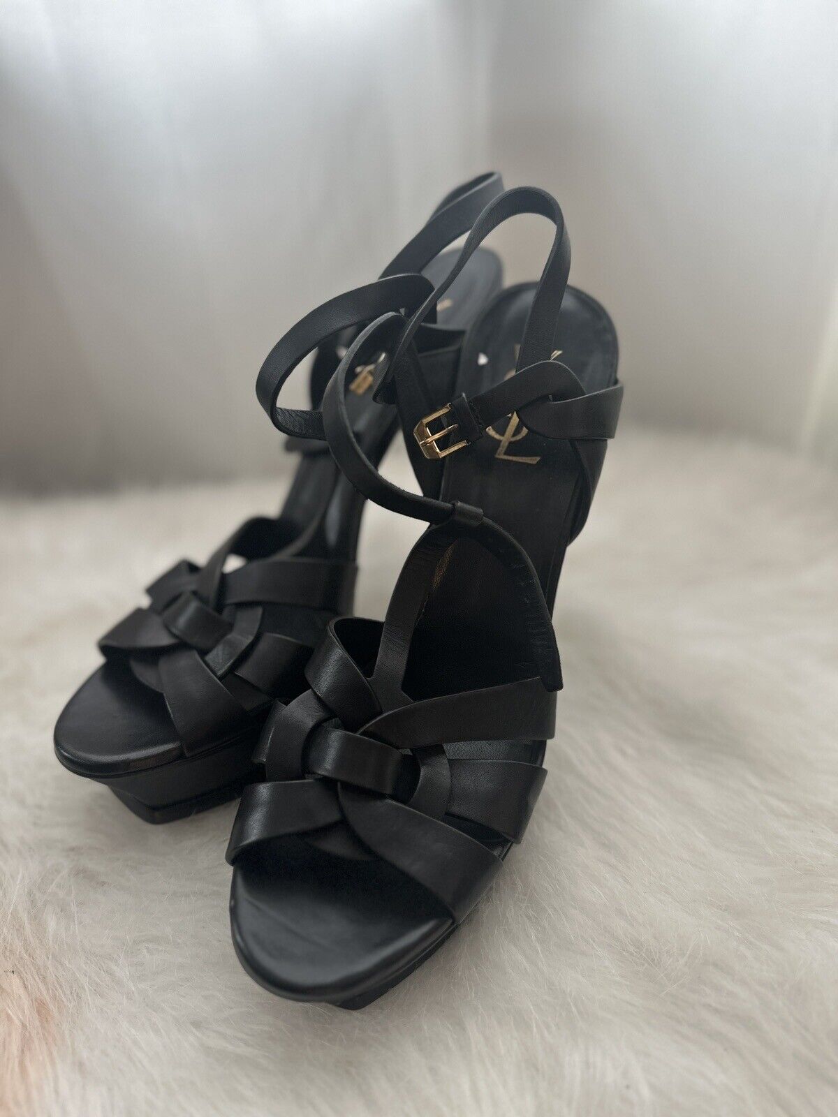 YSL Yves Saint Laurent Tribute platform shoes Ank… - image 1