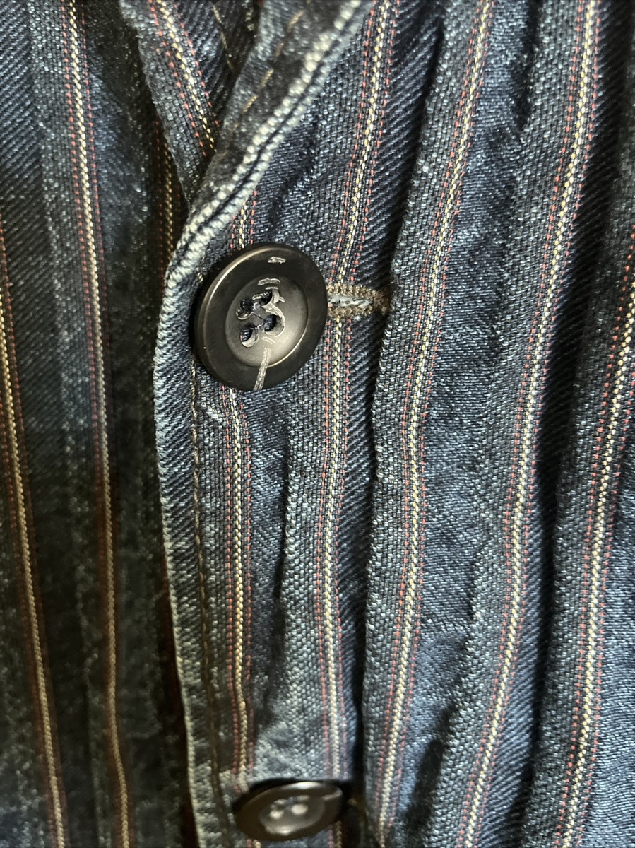 Vintage…Armani Jeans Jacket Blazer Men's Blue Logo Slim-Fit Size