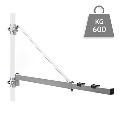Arebos Bras Pivotant 1000kg - Support Palan Électrique Rotation 180° 750mm, Montage Mural Robuste Pour Treuil