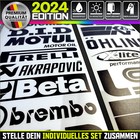 10er SET 120mm MOTORRAD Quad Roller Bike Helm Sponsoren AUFKLEBER Decals Sticker