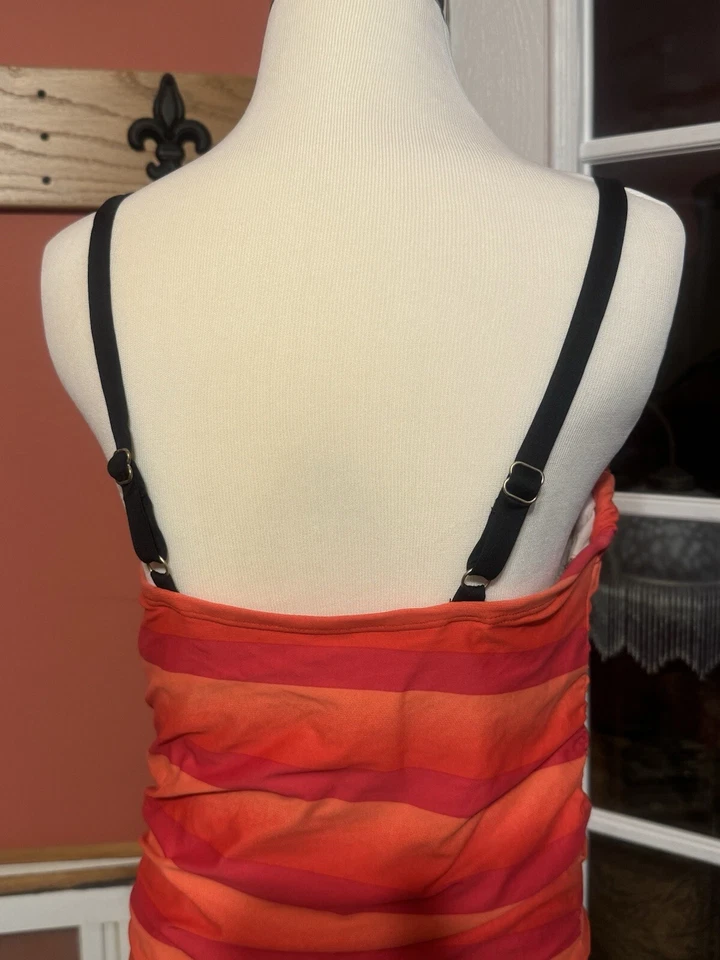 Coco Reef 38D Swim top Orange Stripe & Black Catalina Swim Skirt XL - Image 2 of 4