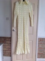 Hand Knitted Coat For Bride In 4 Ply Cream/ Ivory Hand Knitted Coat For Bride In 4 Ply Cream/ Ivory