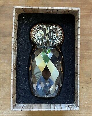 Simon Design Amber Shimmer Crystal Jumbo Owl Paperweight New Simon Design Amber Shimmer Crystal Jumbo Owl Paperweight New