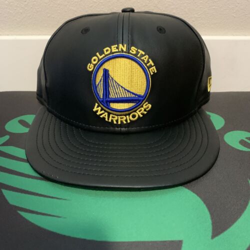 Mens New Era NBA 59Fifty Faux Leather Fitted Golden State Warriors 7 1/4