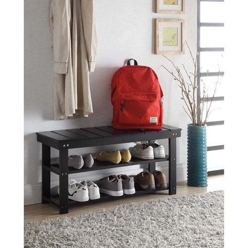 Entryway Bench Storage Shelf Entry Hallway Porch Shoe Organizer
