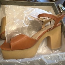 Sun  Stone Gretaa Ankle-Strap Platform Dress Sandals Sz 5.5